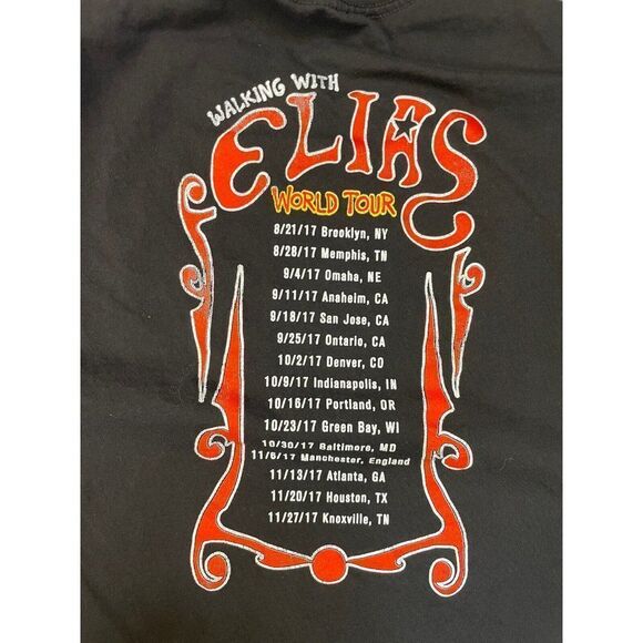 WWE Walking With Elias World Tour 2017 Graphic T-shirt Men Large Black - Picture 4 of 6